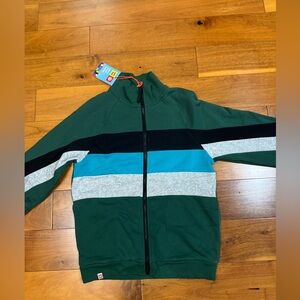 Lego Green and Blue Striped zip-up Hoodie- men’s Small